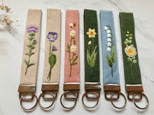 Load image into Gallery viewer, Wrist Lanyard Keychain Birth Month Flower
