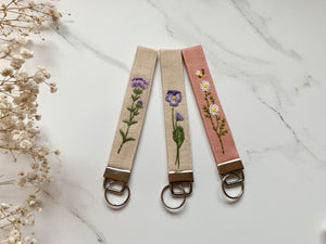 Wrist Lanyard Keychain Birth Month Flower