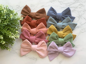 HC Set of 10 Linen Hair Bows