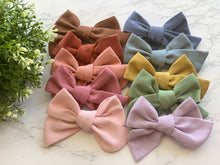Load image into Gallery viewer, HC Set of 10 Linen Hair Bows
