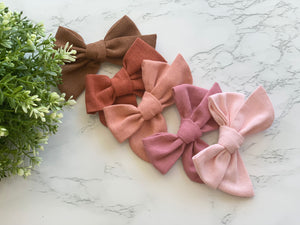 HC Set of 10 Linen Hair Bows
