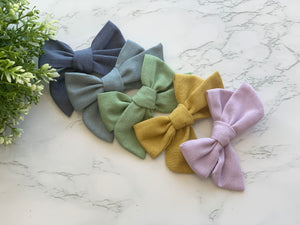 HC Set of 10 Linen Hair Bows
